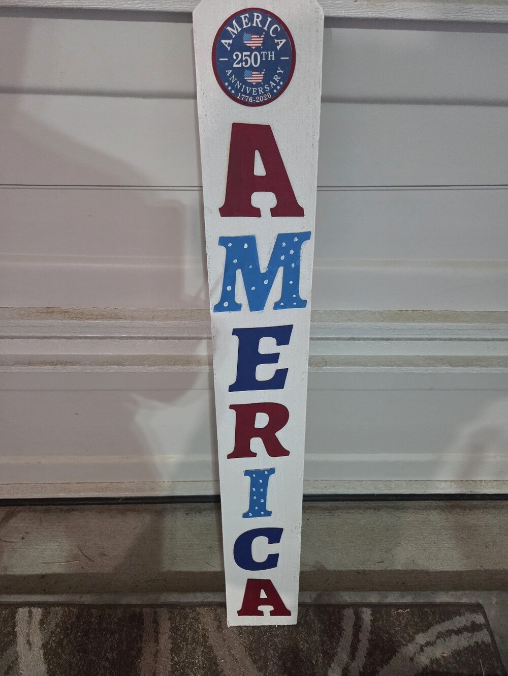 RUSTIC CEDAR JULY 4TH WOODEN PORCH SIGN